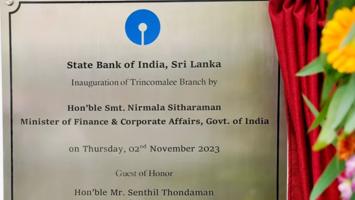 SBI new branch inaugurated in Sri Lanka by FM Sitharaman