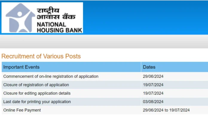 National Housing Bank Recruitment 2024, Check Eligibility and Apply