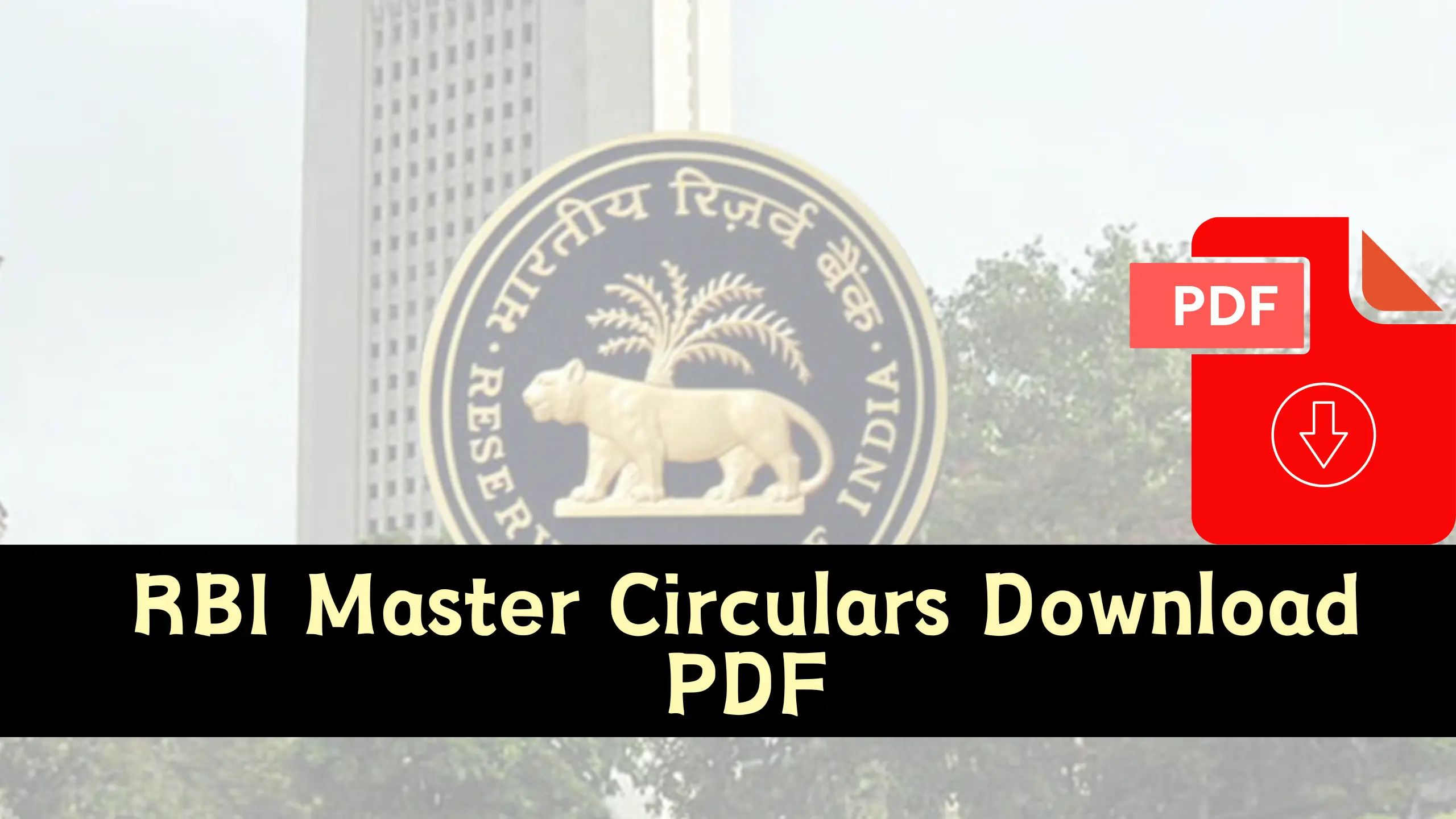 RBI Master Circulars Download PDF