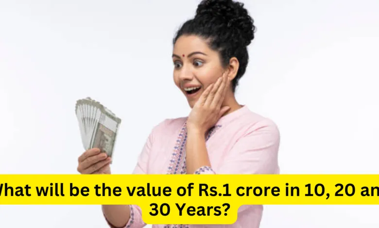 What will be the value of Rs.1 crore in 10, 20 and 30 Years?