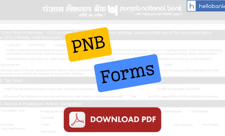 Punjab National Bank (PNB) Forms Download