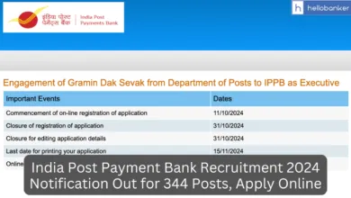 India Post Payment Bank Recruitment 2024 Notification Out for 344 Posts, Apply Online