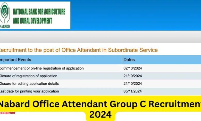 Nabard Office Attendant Group C Recruitment 2024, Rs.35000 Salary, Apply Now