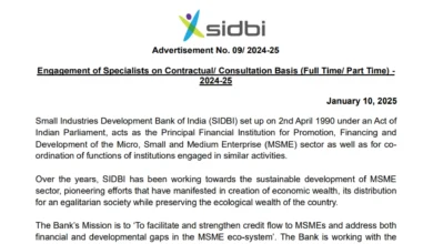 SIDBI Recruitment 2025 Notification Out for Cluster Expert Post, Apply Now