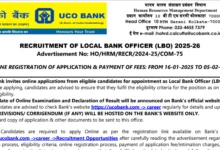 UCO Bank LBO Recruitment 2025 Local Bank Officer Notification and Online Form