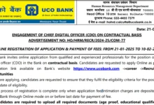 UCO Bank CDO Recruitment 2025 Apply Online for Chief Digital Officer Posts