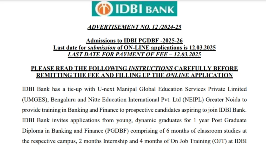 IDBI Bank Junior Assistant Manager (JAM) Recruitment 2025 Notification Out and Apply Online for 650 Posts