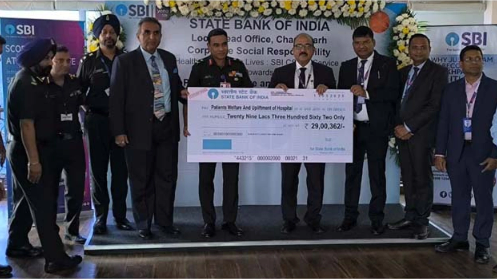 SBI Donates ₹29 Lakh to Command Hospital Chandimandir for Cancer Care