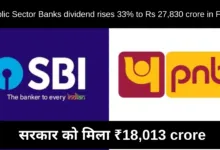 Public Sector Banks dividend rises 33% to Rs 27,830 crore in FY24, Govt got Rs.18013 Crore