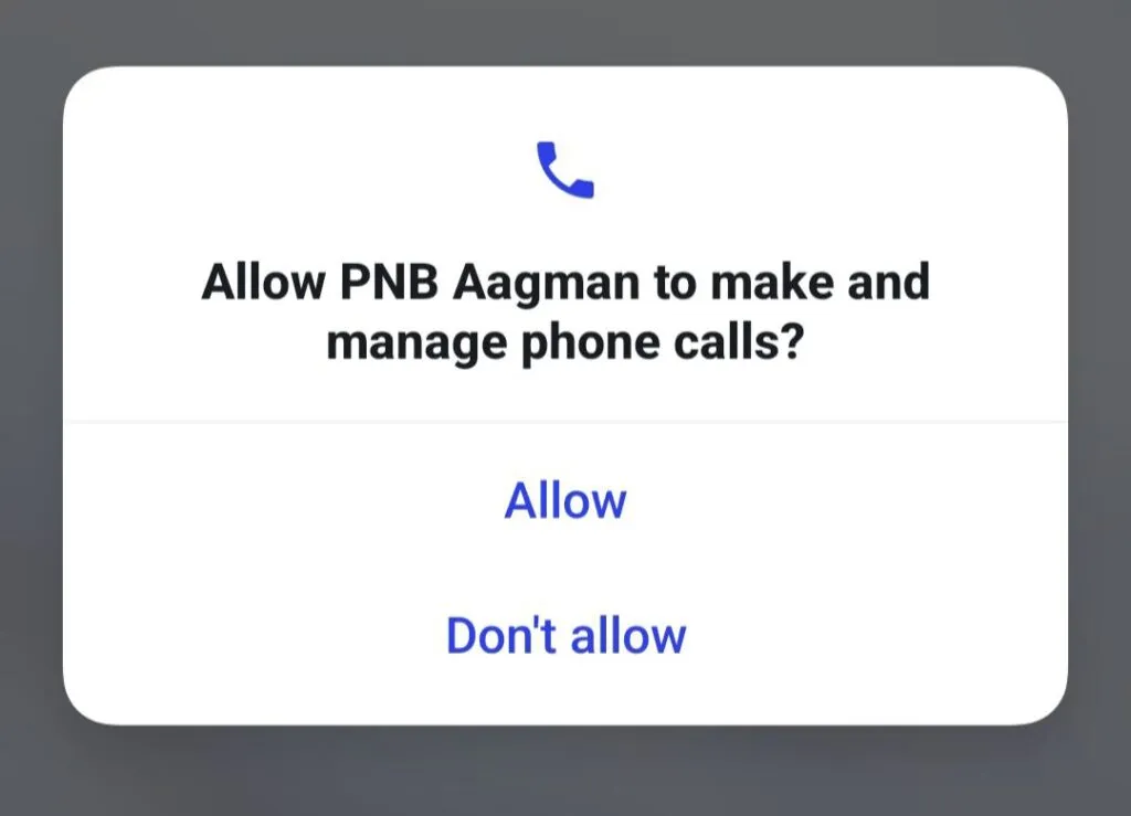 PNB Aagman app asking permissions from users