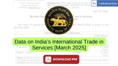 RBI Monthly Data on India’s International Trade in Services for March 2025 [PDF]