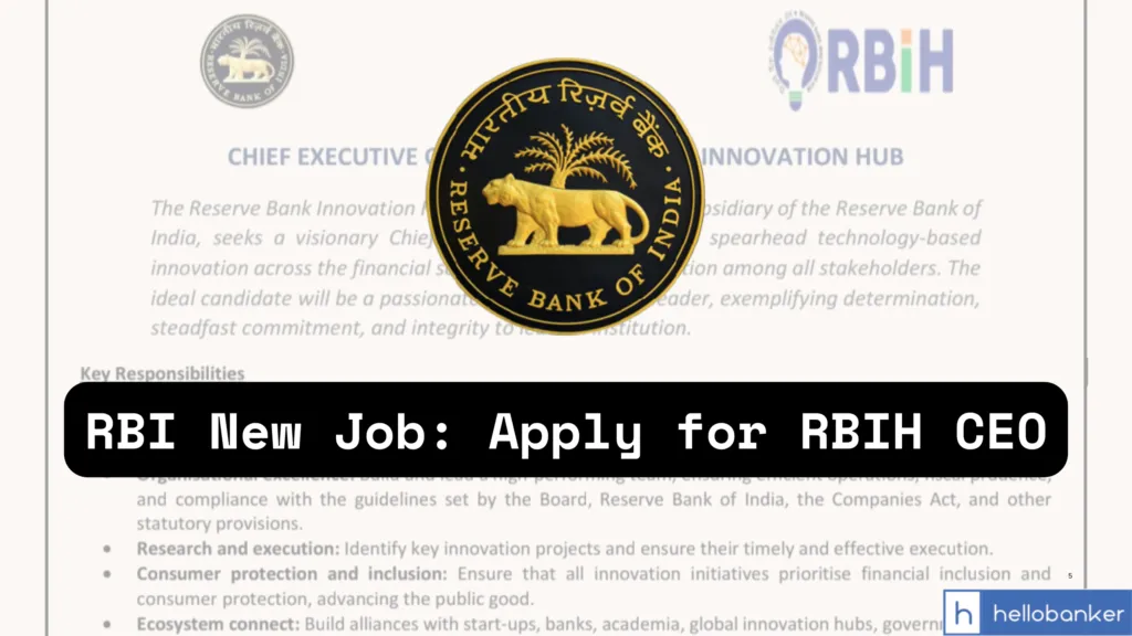 RBI Recruitment 2025 For RBIH CEO Post, Download Notification PDF and Apply