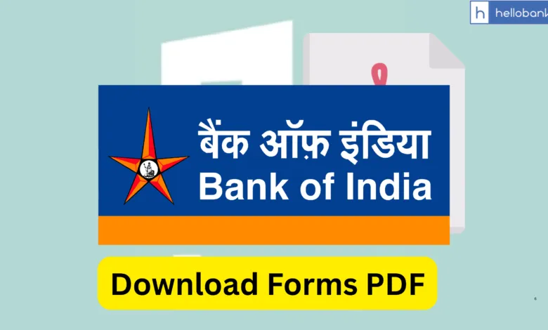 Bank of India Forms Download PDF