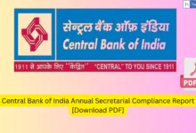 Central Bank of India Annual Secretarial Compliance Report [Download PDF]