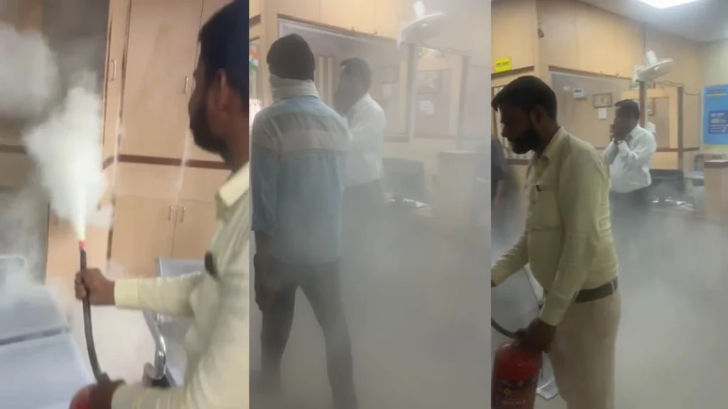 Fire Breaks Out at Indian Bank Branch in Sadar Kotwali Due to Short Circuit