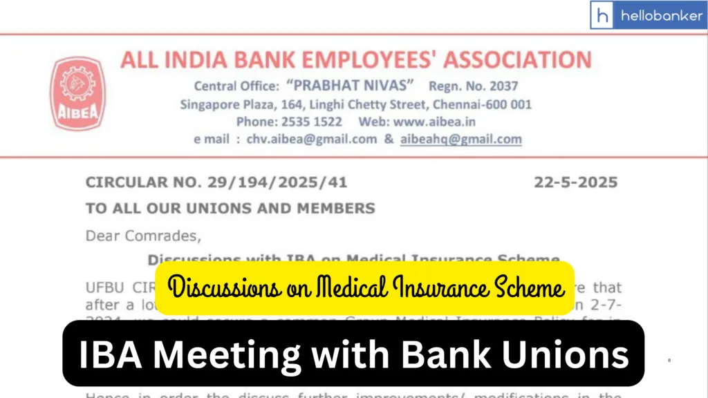 IBA Meeting with Bank Unions, Read Discussions on Medical Insurance Scheme