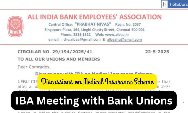 IBA Meeting with Bank Unions, Read Discussions on Medical Insurance Scheme