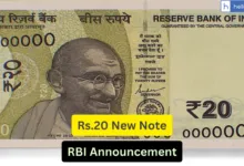 RBI to Issue New Rs.20 Notes with Governor Sanjay Malhotra’s Signature
