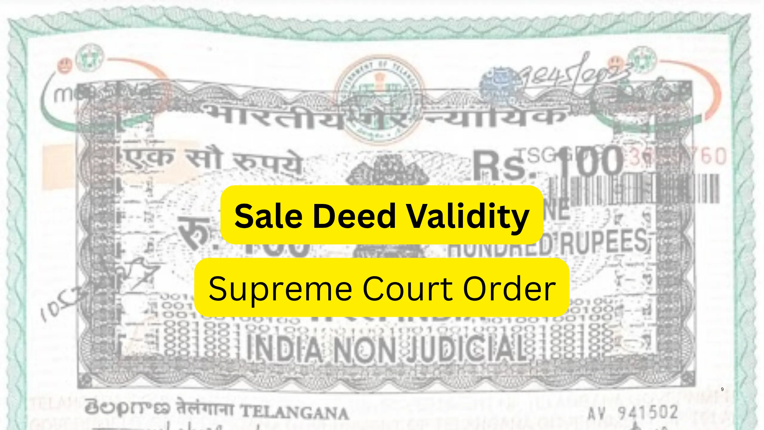 Supreme Court: Unregistered Property Sale Deed Is Not Valid After 4 Months