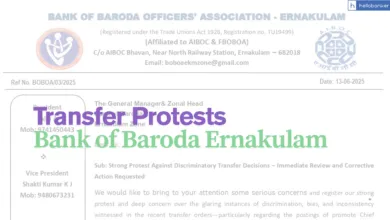 Bank of Baroda Officers Protest against Discriminatory Transfers in Ernakulam Zone