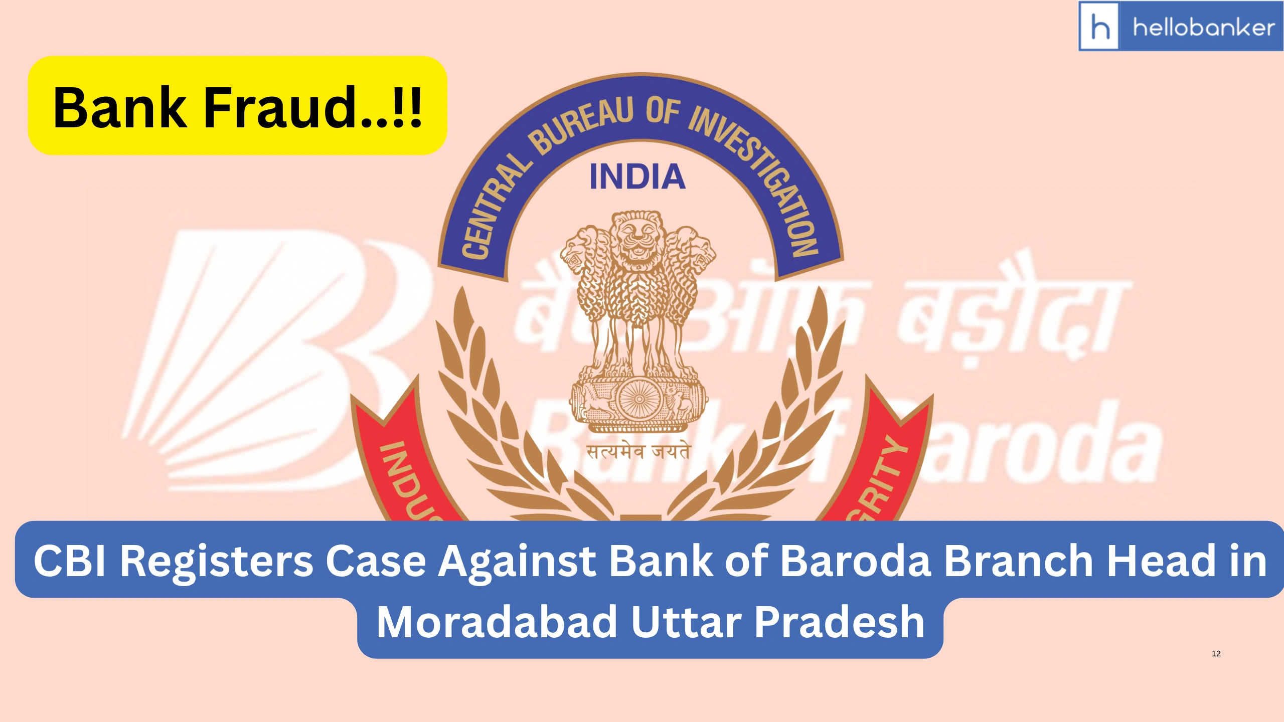 CBI Registers Fraud Case Against Bank of Baroda Branch Head in Moradabad Uttar Pradesh