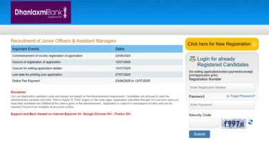 Dhanlaxmi Bank Junior Officer & Assistant Manager Recruitment 2025 Notification Released and Apply Online