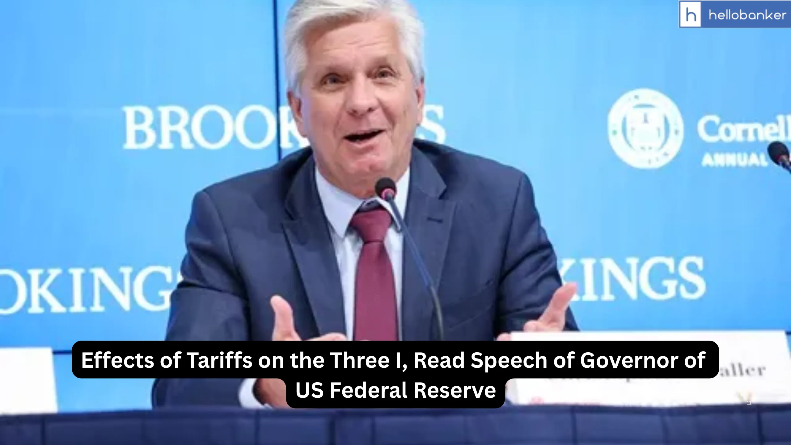 Effects of Tariffs on the Three I, Read Speech of Governor of US Federal Reserve