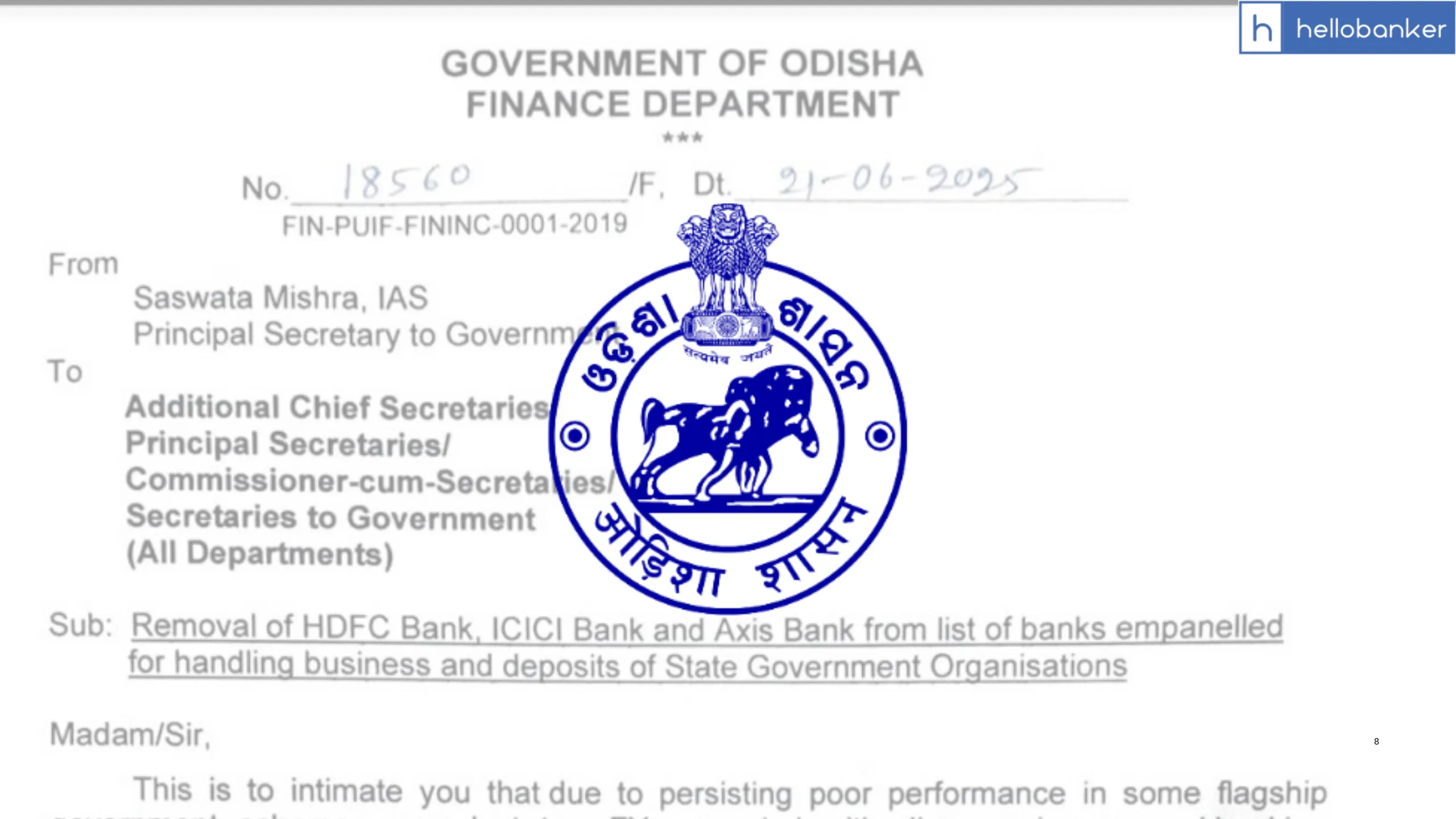 Odisha Government Bans HDFC, ICICI, Axis Banks from Handling Government Business