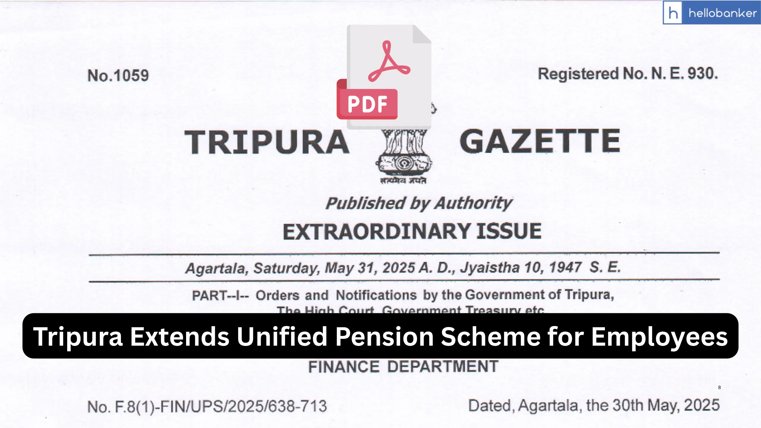 Tripura Extends Unified Pension Scheme for Employees