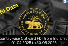 Country wise Outward FDI from India from 01.04.2025 to 30.06.2025, Check RBI Data