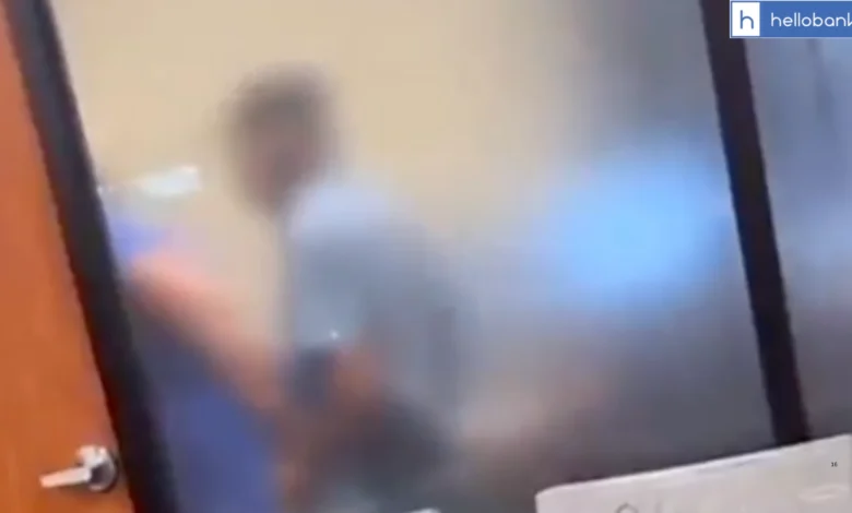 Couple caught in an Intimate Position inside Bank in USA