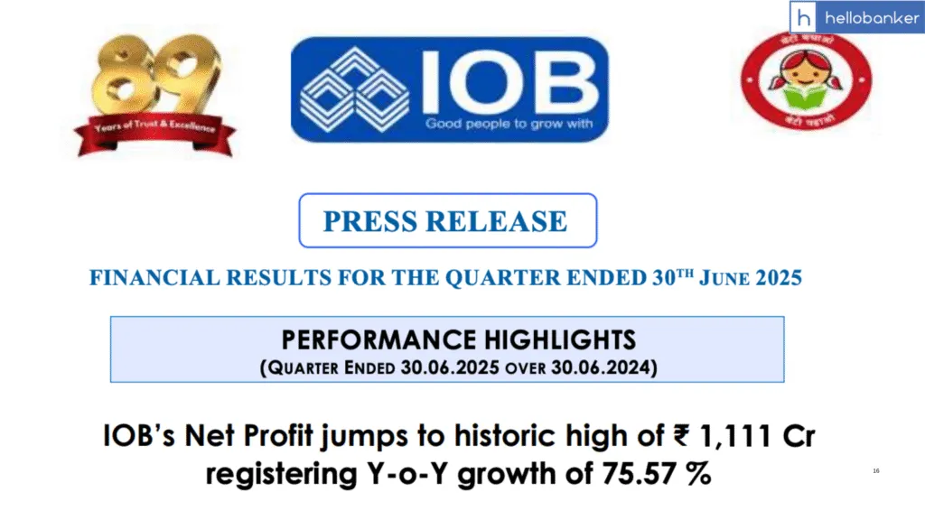 Indian Overseas Bank Financial Results Released for June 2025 Quarter