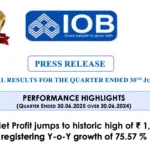 Indian Overseas Bank Financial Results Released for June 2025 Quarter