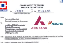 Odisha Govt lifts Ban on HDFC, ICICI and Axis Banks