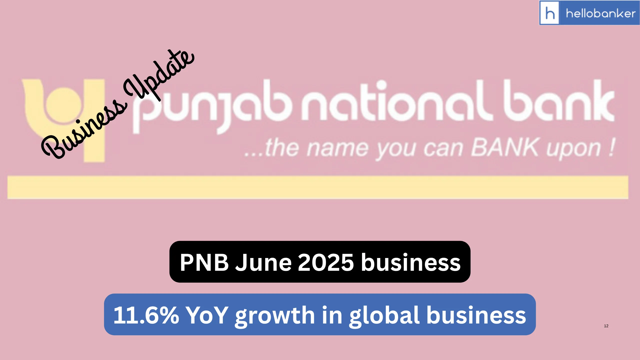 PNB reports June 2025 provisional business, 11.6% YoY growth in global business