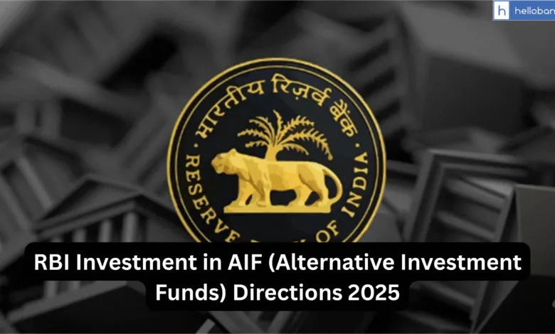 RBI Investment in AIF (Alternative Investment Funds) Directions 2025