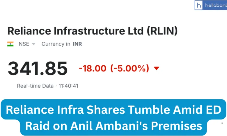 Reliance Infra Shares Tumble Amid ED Raid on Anil Ambani's Premises