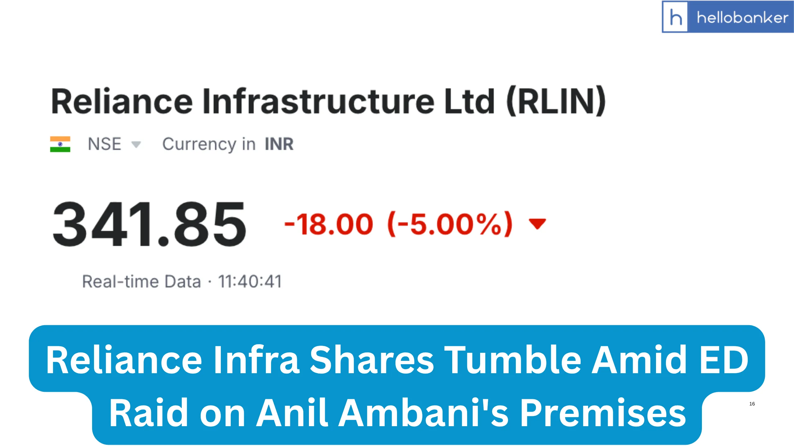 Reliance Infra Shares Tumble Amid ED Raid on Anil Ambani's Premises