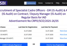 SBI Specialist Cadre Officer (SCO) Recruitment 2025 Notification PDF, Salary upto Rs.1 Crore