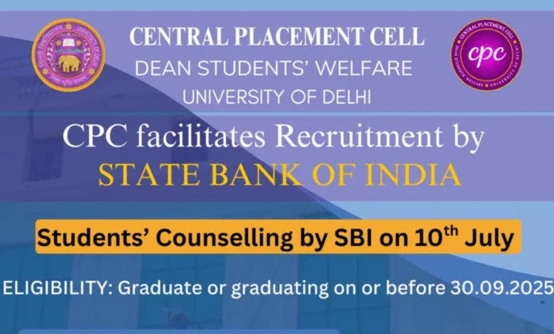 SBI is conducting SBI PO Recruitment 2025 Counselling Session at Delhi University on July 10