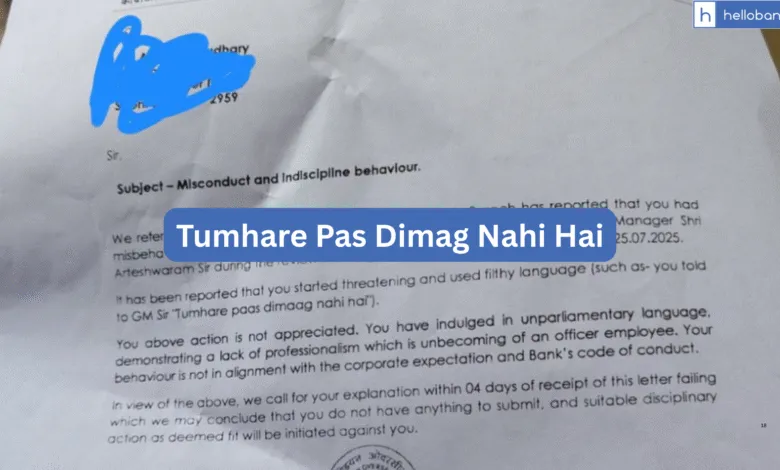 'Tumhare Pas Dimag Nahi Hai', Indian Overseas Bank Officer issued Letter for misbehaving with GM