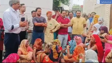 Women locked the main gate of UP Gramin Bank in Bulandshahr