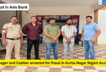 Big Fraud in Axis Bank! Manager and Cashier arrested for fraud in Korba Nagar Nigam Account
