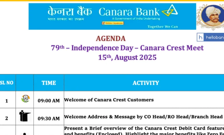 Canara Bank Organises Canara Crest Meet on Independence Day