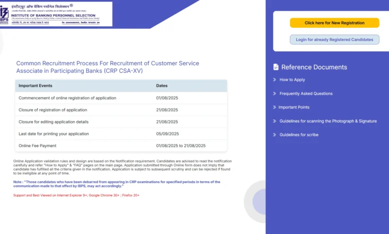 IBPS Clerk CRP-XV Recruitment 2025 Notification Released and Apply Online for 10277 Posts