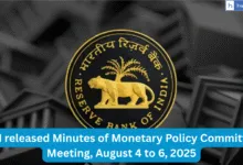RBI released Minutes of Monetary Policy Committee Meeting, August 4 to 6, 2025