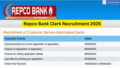 Repco Bank Clerk Recruitment 2025 Notification Out, Apply Online