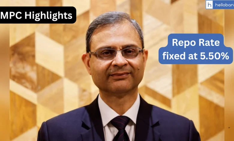 Repo Rate fixed at 5.50%, Read RBI Monetary Policy Committee Meeting Highlights