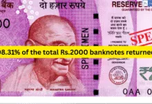 Rs.2000 Banknotes Update: 98.31% of the total Rs.2000 banknotes returned