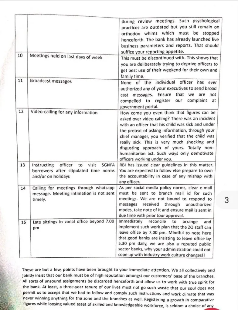 Letter Page 3: UCO Bank Employees write letter to Zonal Head Ahmedabad